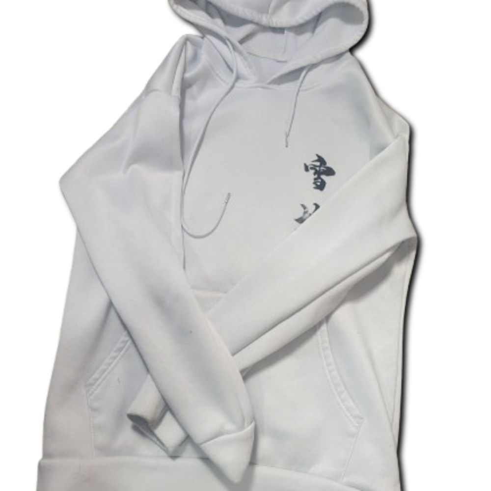 White Hoodie with Black Graphic